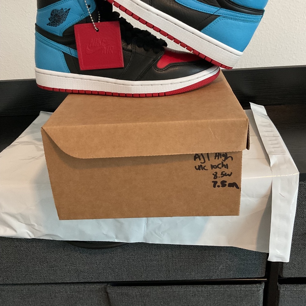 Air Jordan 1 High OG UNC to Chicago Black Blue Red Size 7.5 Men Replacement box - Picture 6 of 6
